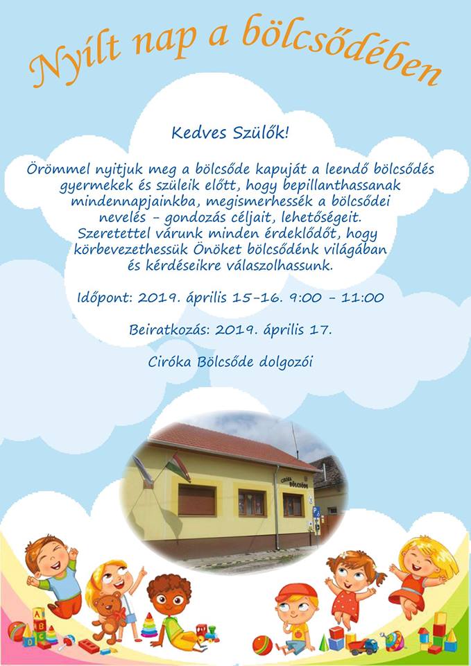 nyílt napok Ciróka Bölcsöde